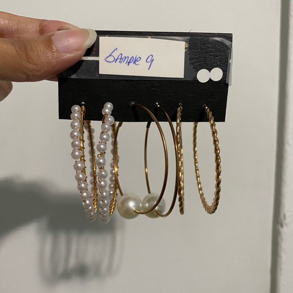 Windsor Gold Pearl Hoop Earring Set